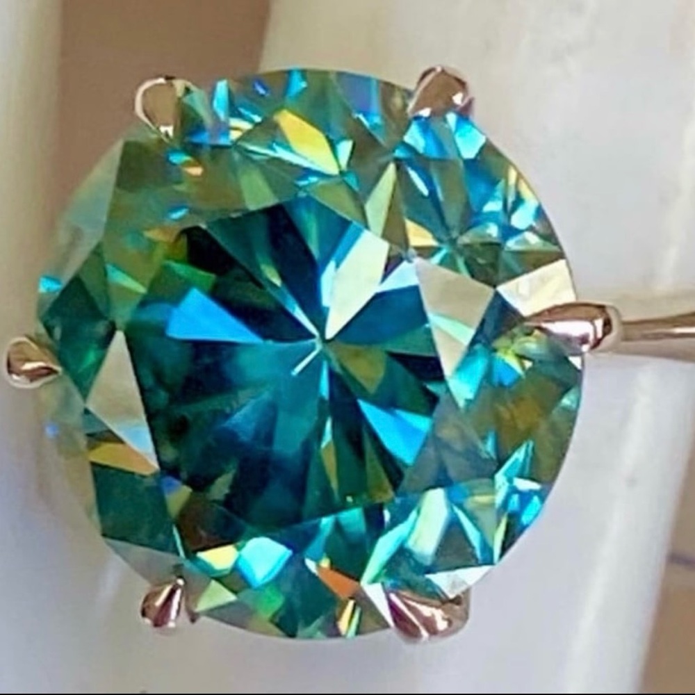 💥 Fabulous 14 CTs 💥 Bluish Diamond Solitaire ring 💥 - Picture 7 of 16